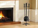Fireplace Tool Set, 4 PCS Fire Tool Set and Holder with Three-Prong Stand, Ash Shovel, Brush, Fire V952-BLGJTJ4JTSZGOB6QI001V0