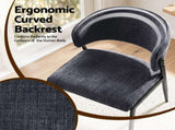 Artiss Dining Chairs Set of 2 Linen Fabric Soft Upholstered Chairs Charcoal DINC-KJ-7016-CHX2