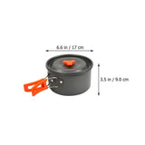 Portable Black Aluminum Camping Cookware Set with Pot, Pan, and Kettle for Outdoor Hiking and Travel V1192-AZ-W-23887