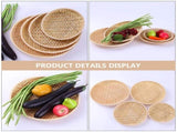 Set of 3 Shallow Baskets with Woven Trays - Multi-Purpose Fruit, Vegetable, Dessert Serving and Wall V1189-WXFWAL-20260326-01680