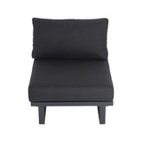 Modern Outdoor 7 Piece Lounge Set with Slatted Polywood Design Tables V264-OTF-535A-BLK-7PC