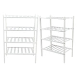 4 Tier Shoe Rack White Stackable Shoes Rack Organizer Multifunctional Bamboo Shoe Rack for Home V1294-YM0521-3117230094411