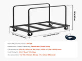 Drywall Cart Dolly, 816 kg Load Capacity, Steel Panel Truck Cart with 12.5 mm Swivel Casters, Lumber V952-BLTCHJGSGSBKHDXOC001V0