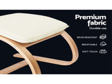 Artiss Rocking Armchair Footstool Bentwood Beige ARMCHAIR-STOOL-BG