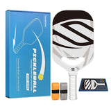 Black T700 Carbon Fiber Pickleball Paddle - 16mm Thick - Power Air Aerodynamic Design, PP Honeycomb V888-ELOSUNG56200-4