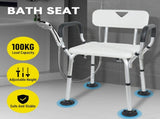 Shower Seat Bath Chair Adjustable Height Non-Slip Shower Bathtub Seat with Padded Arms Removable V985-BATHSEAT