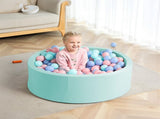 Round Ball Pit Playpen Enclosure Safe Blue Play Area for Babies and Toddlers, Indoor or Outdoor V63-921181