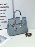 2025- Euro-american Elegant Crocodile Leather Handbag Bag - Birkin 30,blue-white ,palladium Hardware V1192-D70