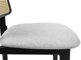 Levede Dining Chair Wood Rattan Armless Black x6 CH1144-2-BKX3