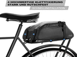 Waterproof Bike Trunk Bag 8 Liter, Black Rear Rack Bag with Reflective Elements and Detachable V1237-ZY-924-063