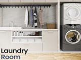 Wall Mounted Clothes Drying Rack - Foldable Space Saving Laundry Hanger - Trifold Expandable, V1370-AZ4-06386
