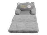 Kids Sofa for Baby Toddler Cute Cartoon Cat Convertible Armrest Chair Fold Out Couch Bed for Napping V1294-YM0901-3116230017312