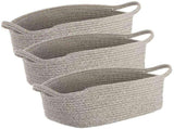 3PCS Cotton Rope Storage Baskets, Woven Baskets for Shelves, Decorative Linen Toy Storage Basket Set V1369-AZ3-W-08816