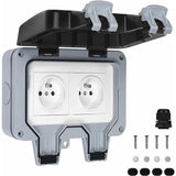 Waterproof Socket Double Outdoor Electrical Socket Ip66 Waterproof Wall Socket 16A V1188-MS-227-1005