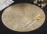 Set of 6 round placemats - Gold Placemats - 38x38cm - coasters - Openwork - Heat resistant V1188-MS101-02701-1