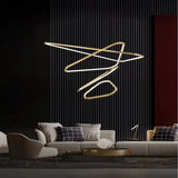 BAMDECOR AD2583 Modern Triangular LED Chandelier V255-BAM-AD2583-4R-GOLD