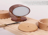 Wooden Wall Scone Battery Operated Wall Light LED 360&degRotation Magnetic Ball Stepless Dimming V1366-AZ2-W-03912
