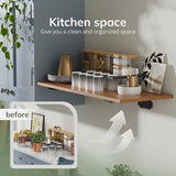 6-pack 10cm Floating Shelf Brackets, Heavy Duty Shelf Brackets for Shelves, Black Painted Metal Wall V1237-ZY-203-3423