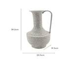Brushed White Urn w Rounded Handle 39cm V637-19734URN