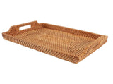 Wicker Serving Tray Hand Woven Rattan Rectangular Serving Tray with Handles for Breakfast Drinks V1294-YM0901-3118230400211