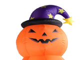 7.9ft Height Halloween Inflatable Pumpkin Build in LEDs Blow Up 4 Pumpkins Decoration with Ghost for V1294-YM0901-3115240041412