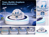 3D Desk Calendar Telescope Observatory Sculpture Model, Creative Paper Carving Memo Pad with Sticky V1369-AZ3-W-13454