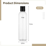 30PCS 8oz Plastic Empty Bottles, Transparent Refillable Travel Bottles with Black Disc Cap, Portable V1192-AZ-W-18339
