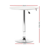 Artiss Bar Table Gas Lift Round White BA-K-TB304-WH