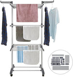 CARLA HOME Folding Drying Rack with Wheels and Adjustable Side Wings for Laundry Rack and V178-36216