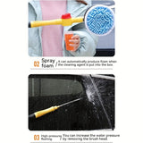 Yellow Black automatic rotating car wash brush, integrated flushing car brush, high-quality car V1347-799-BLA-65086