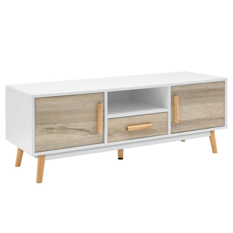 Artiss TV Cabinet Entertainment Unit 120cm Wood White Gino FURNI-G-CHIC-TV-WH-WD