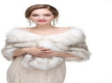 Poncho - 150*35cm - Cape - Women's Scarf - Shawl - Winter Scarf - Stole - Faux Fur - White - Soft V1188-NK-BOL-188