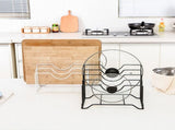 Chopping Board Storage Rack Iron 4 Slots Integrated Pot Lid Holder for Kitchen Countertop Black V1294-YM0716-3118220125812