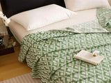 Green Diamond Pattern Bamboo Fiber Summer Cooling Blanket 150200cm for Bed Sofa Air Conditioned V888-ELOSUNG54964-5