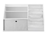 Keezi Kids Bookshelf Children Bookcase Organizer Storage Rack Display Drawer White FURNI-N-BOOK-DACT-WH