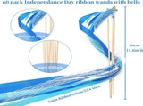 60 Pieces Lace Ribbon Stick Wands with Bells Party with Bells Silk Fairy Stick Wand V1366-AZ2-W-03601