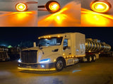 (Pack of 50 Mini Round Amber LED Side Marker Turn Signal Light Clearance Lamp for Truck Trailer V1192-AZ-W-0662