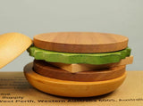 Wooden Hamburger Drink Coaster Set Cute Heat Resistant V1263-JX-5450