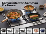 Devanti 59cm Gas Cooktop 3 Burner Knob Control Stainless Steel Hob Silver CT-GAS-3B-SS