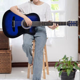Karrera 38in Cutaway Acoustic Guitar with Carry Bag - Blue Burst CC38-SBU