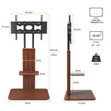 32"-65" Tv Floor Stand Adjustable Corner Tv Mount Bracket With Sturdy Wood Base V767-U-718-BK-V1