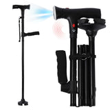 Walking Cane with Led Light and Alarm, Heavy Duty Folding Cane, Adjustable Cane Suitable for V1189-LWWAL-20260401-05953