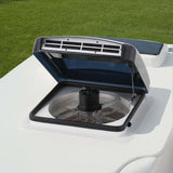 Weisshorn Caravan Air Vent Roof Hatch 12V Shower Fan Reversible Airlfow Rainy Use Camper CV-VENT-42X42X11-FAN-GY
