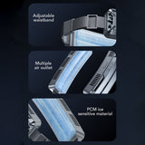Wearable Waist Fan Belt Fan with PCM Cooling Strip 5000mAh Rechargeable Personal Fan 3 Speeds Large V1294-YM0901-H48258LGY