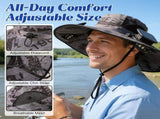 Solar Powered Fan Sun Hat with Dual Built In Fans, Wide Brim Hands Free Hat for Fishing, Beach, V1189-LC-AMZ-00139