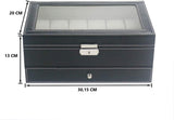 12 Slot PU Leather Lockable Watch and Jewelry Storage Boxes V178-84497