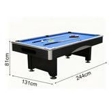 8Ft Billiard Table, Velvet Tablecloth with Accessories - Green V1316-P181A08-LV