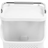 Rolling Laundry Hamper PP ABS Laundry Shelf Clothes Storage Basket Organizer with 4 Wheels for Home V1294-YM0901-3117240250811