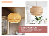 Bamboo Lantern Pendant Lamp Hanging Lamp Modern Weave Single Light Pendant Ceiling Hanging Light V1192-AZ-W-35248