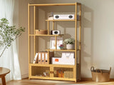 6 Tiers Freestanding Bamboo Storage Shelf High & Low Shelf Bookshelf Plant Stand V767-JJ-ZZ1623